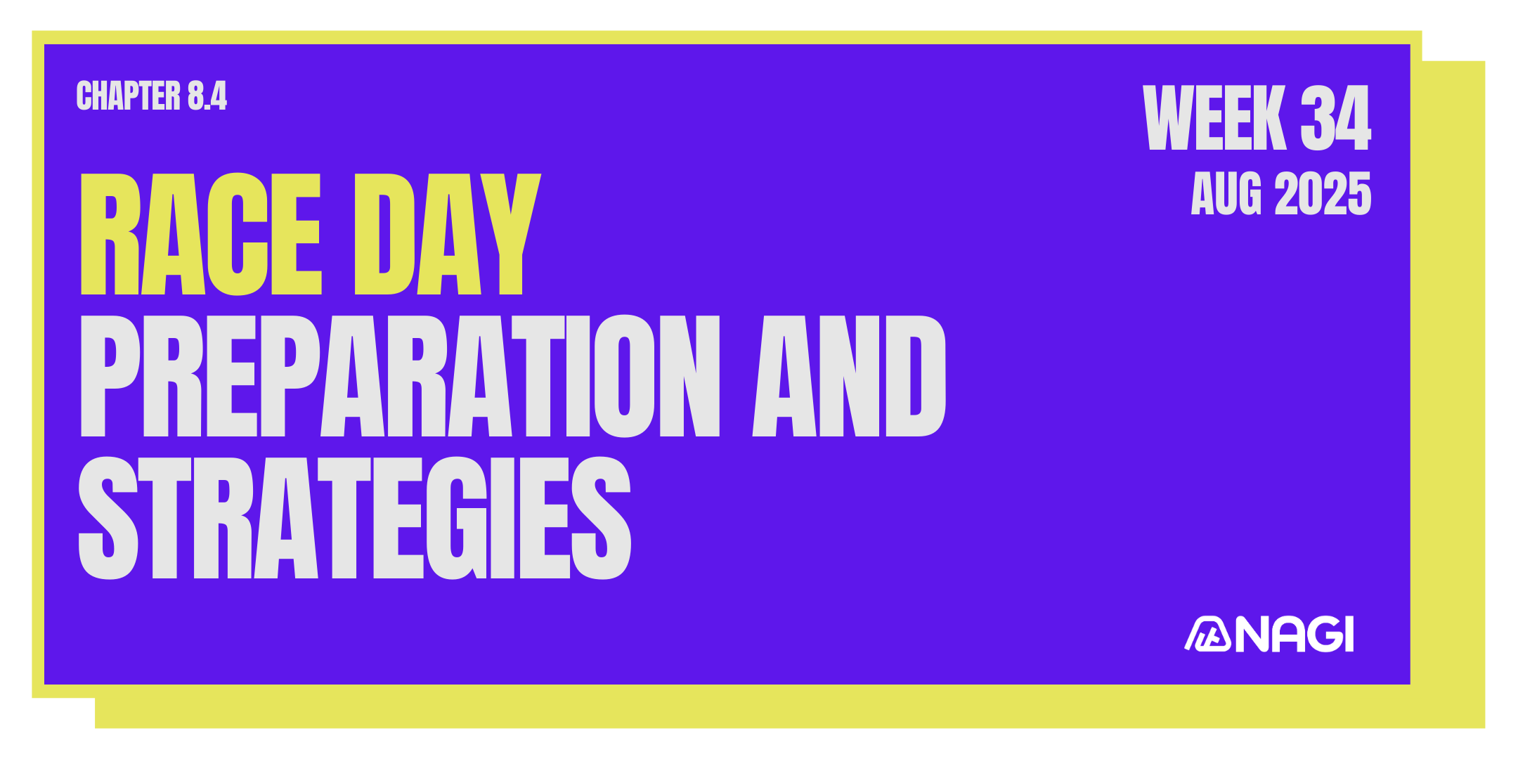 Week 34 : Race Day Preparation and Strategies