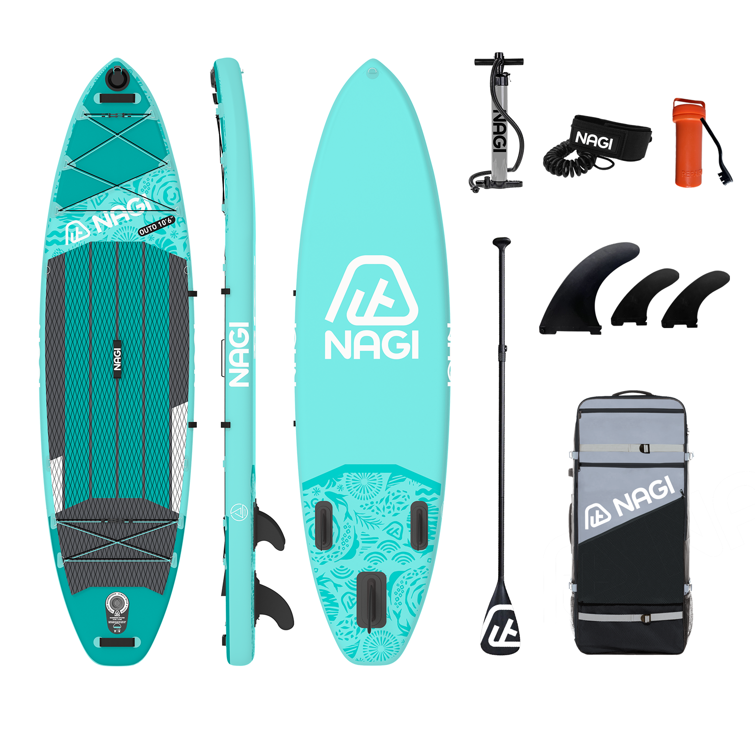 OUTO Package (Inspire) Inflatable Paddle Board 10'6"/11'6''