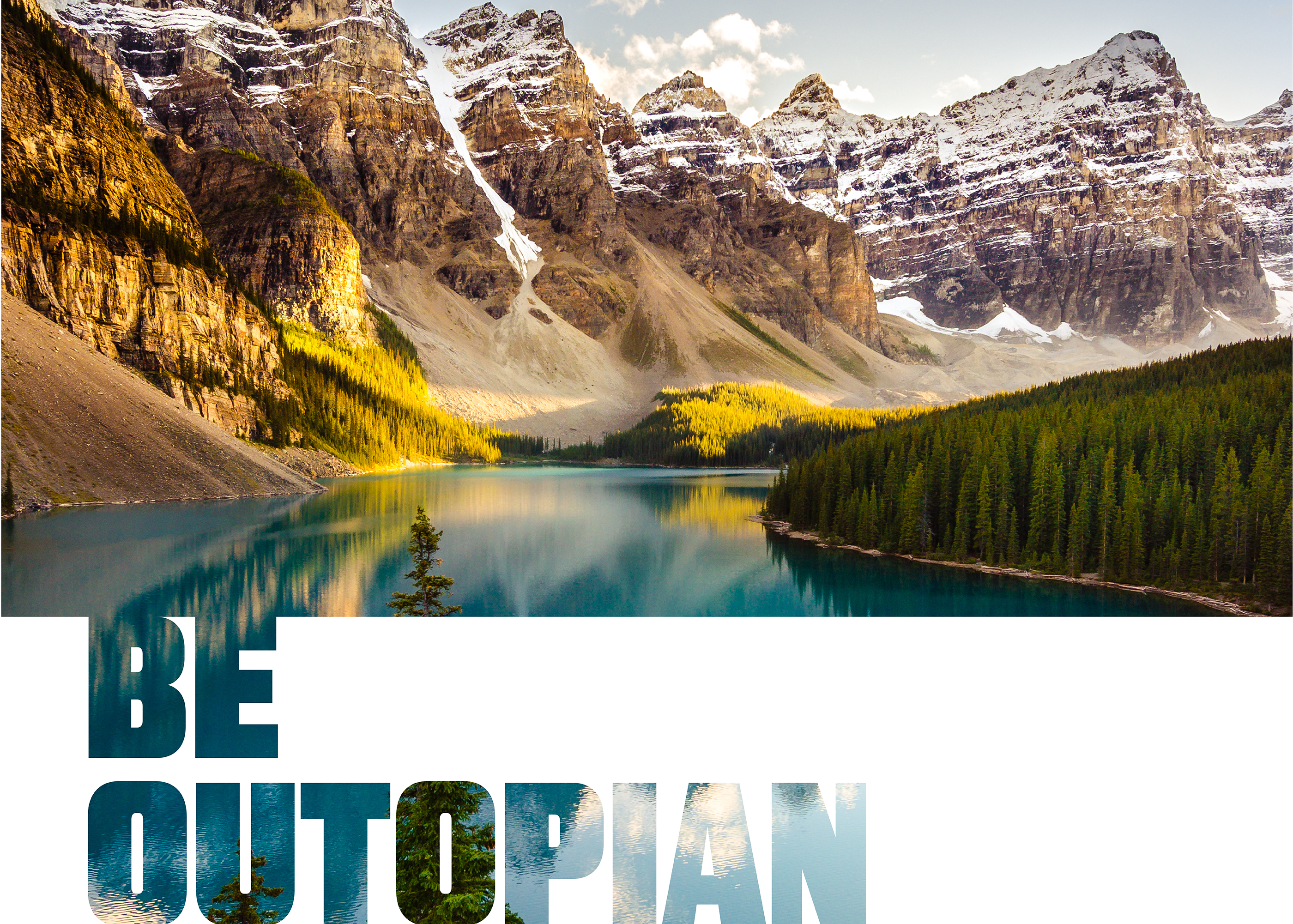 Our story be outopian cover photo with mountain and lake background
