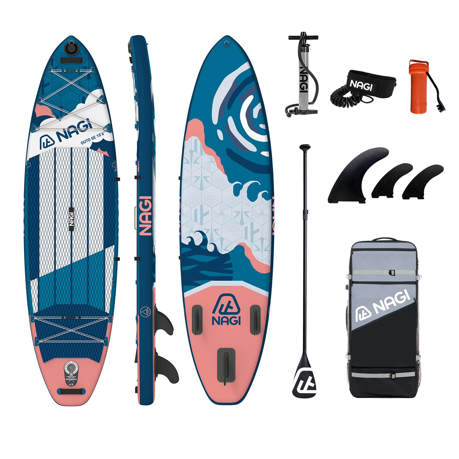 OUTO SE Package (Mizumi) Inflatable Paddle Board 10'6"/11'6''
